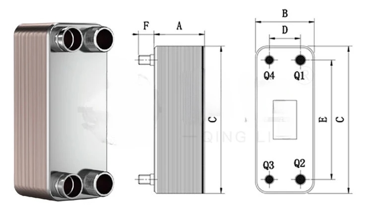 Stainless Steel Brazed Plate Heat Exchanger Heat Recovery YF14 Stainless Steel Brazed Plate Heat Exchanger Heat Recovery YF14
