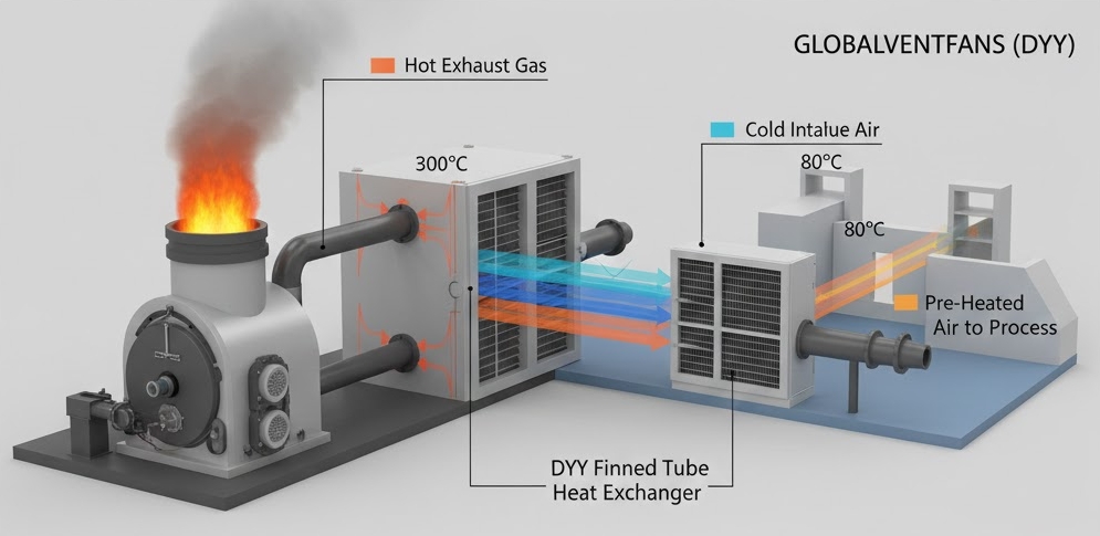 Waste heat recovery system working principle GlobalVentFans DYY